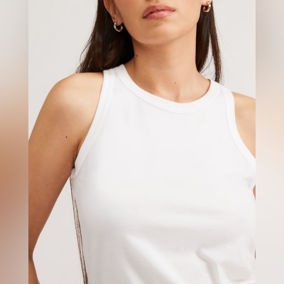 Everlane "The Organic Cotton Cutaway Tank" White Size:XXL - Picture 2 of 8